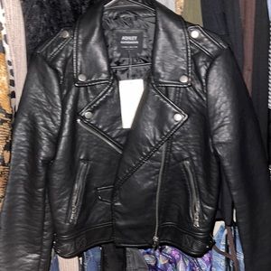 Black leather jacket